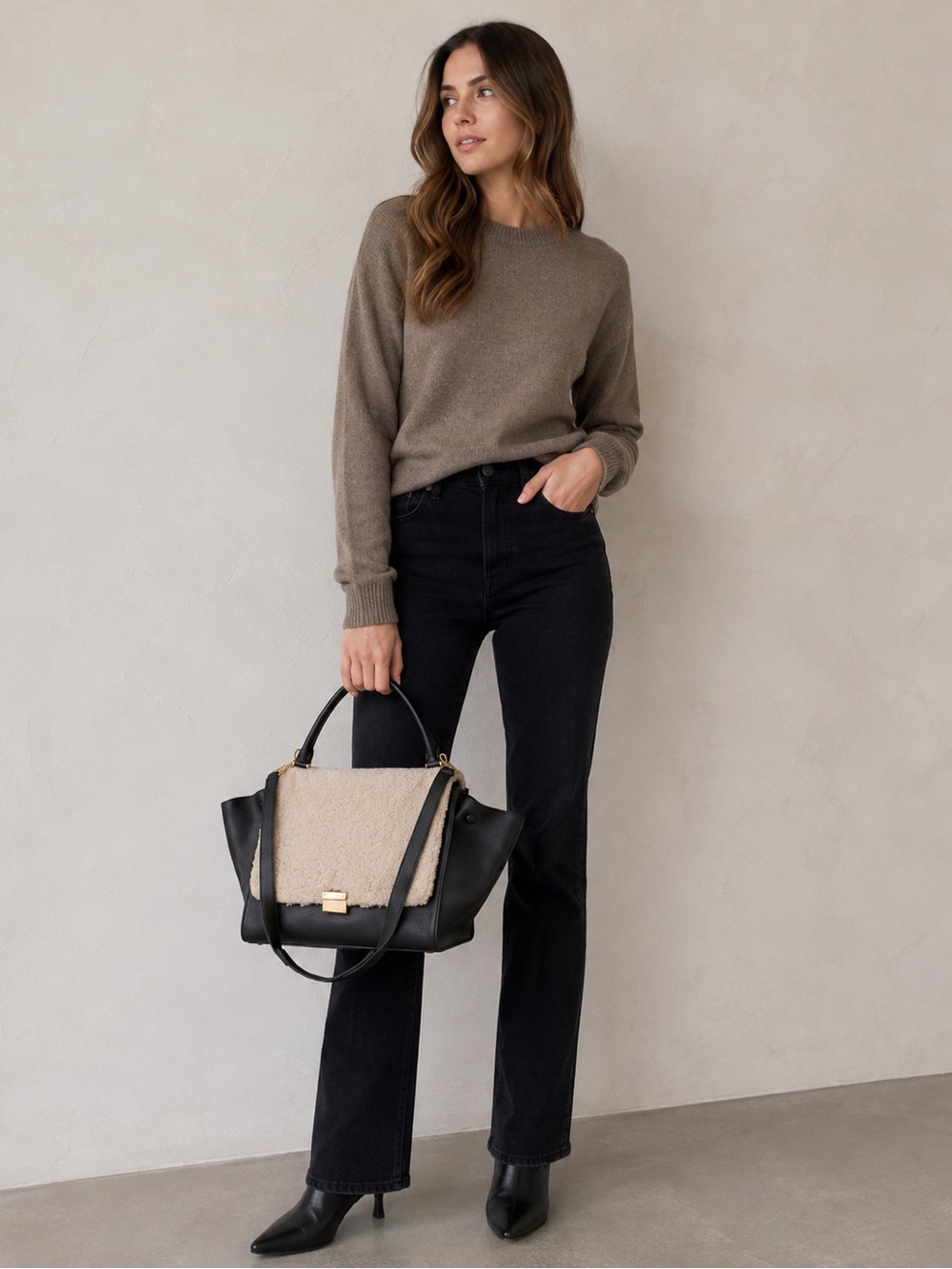Céline Shearling Trapeze Bag RARE - Picture 2 of 9